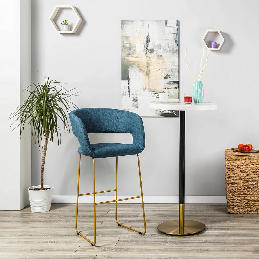Кресло Бар. Hugs синий/Линк золото - фото 7
