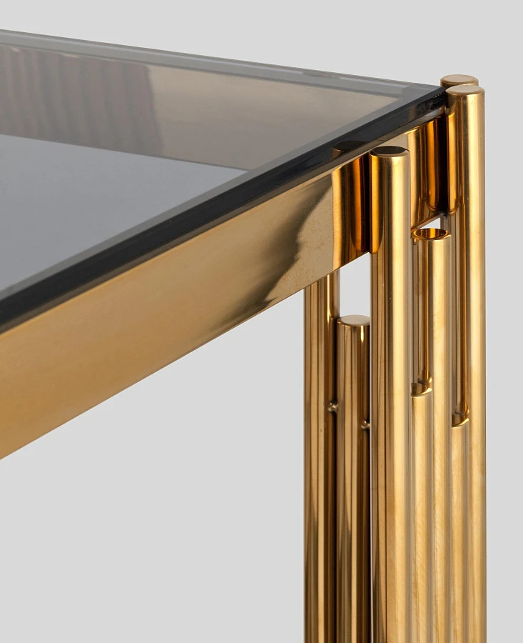 Журнальный столик ГЭТСБИ 55*55 золотистый - фото 5