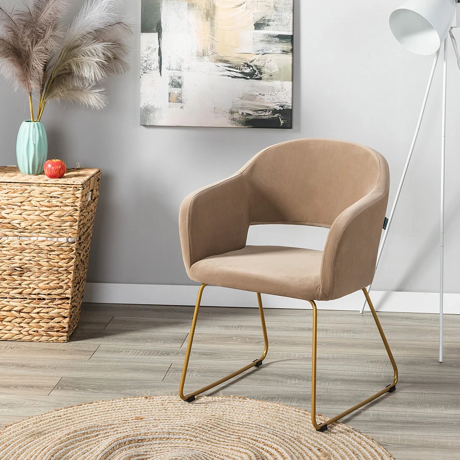 Стул Oscar Diag beige/Линк золото - фото 8