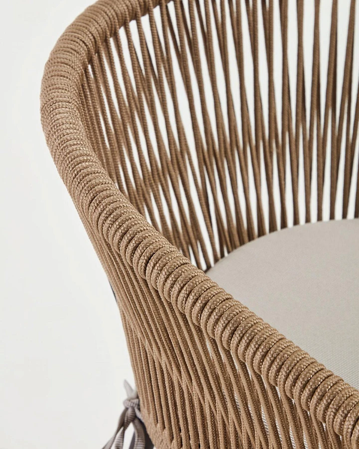Полубарный веревочный стул Yanet бежевый 65 см - фото 5