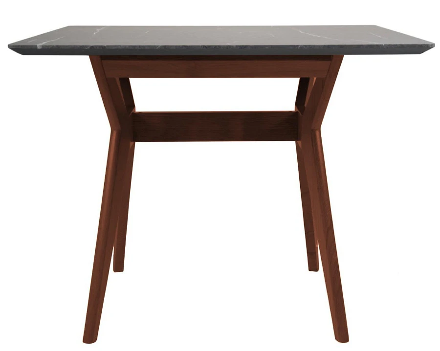 Стол Нарвик 960*960 мрамор Графит Темный орех - фото 2