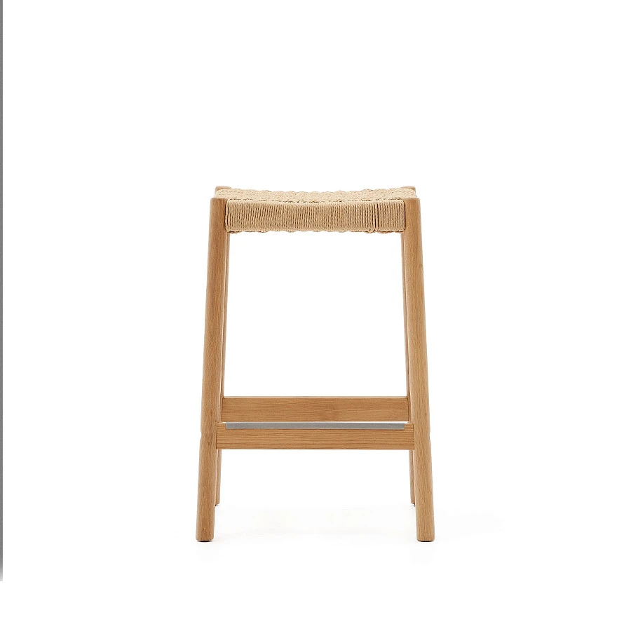 Yalia Табурет из дуба с натуральной отделкой и веревочным шнуром, высота 65 см - фото 4