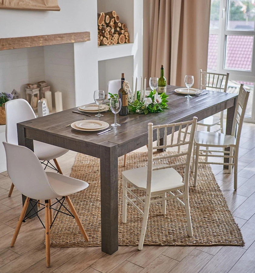 Обеденный стол из массива, СУНДАР ГРЕЙ, 2 метра - фото 2