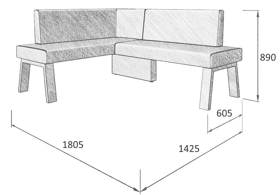 Диван кухон. Alto 140-178 L 26 1425*1805*830 - фото 3