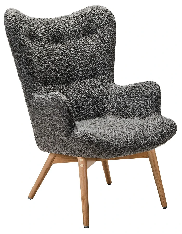 Кресло Хайбэк темно-серый/нат.бук