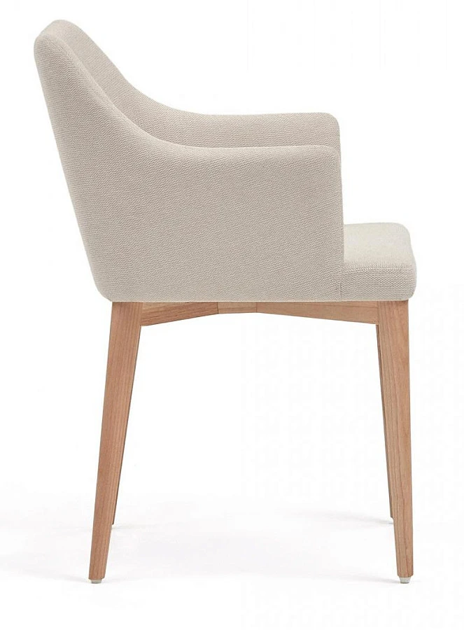 Стул Croft из бежевой синели/массив ясеня - фото 3