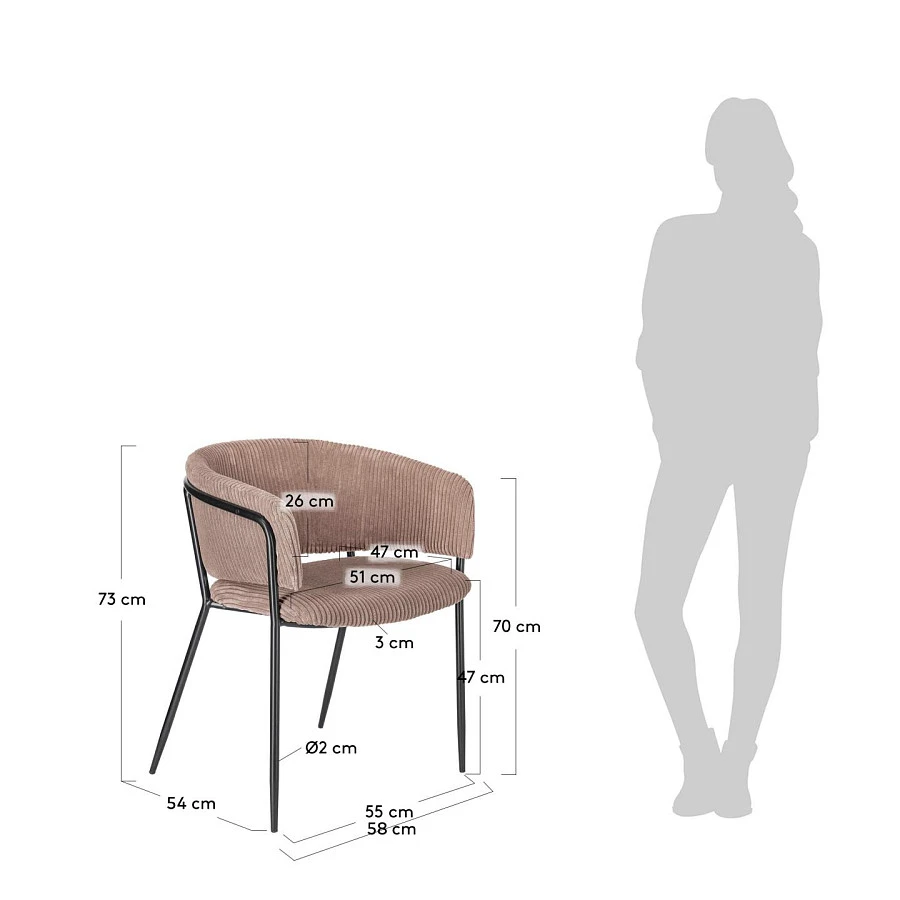 Стул Konnie розовый вельвет - фото 6