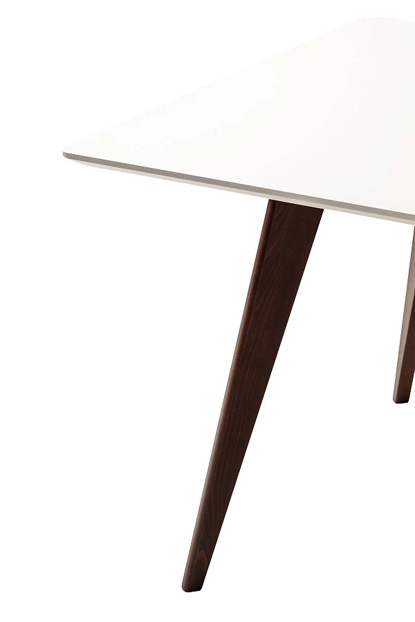 Стол Лунд 960*960 Белый Темный орех - фото 5