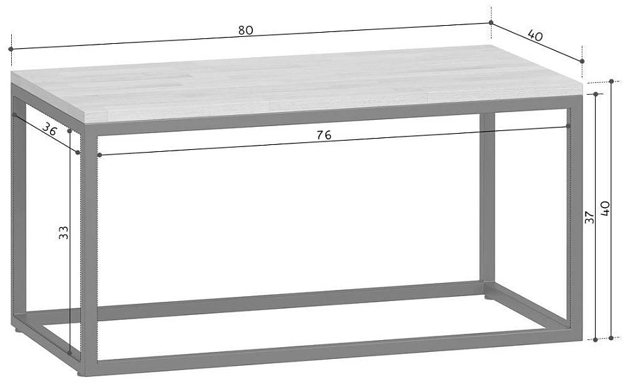 Стол журнальный Бервин коричневый лофт - фото 3