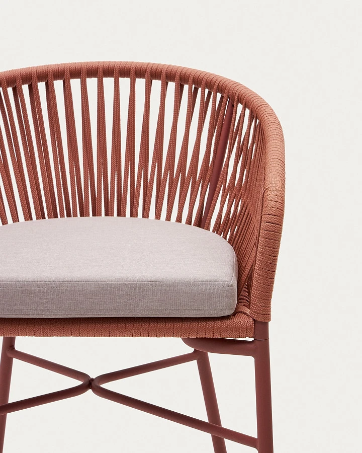 Полубарный стул Yanet из терракотовой веревки - фото 10