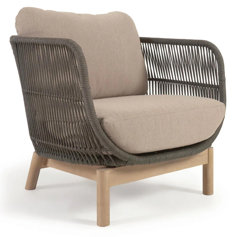 Кресло Catalina из зеленой веревки/массив акации