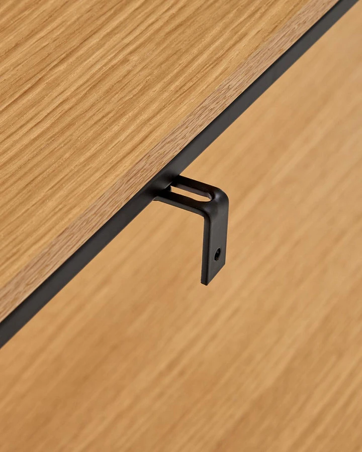 Консоль Yoana из дубового шпона/черный 120x80cm - фото 8