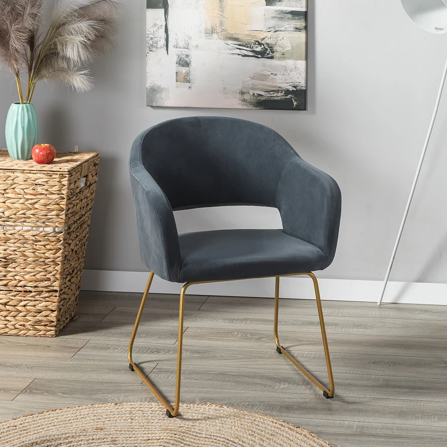 Кресло Oscar Diag grey/Линк золото - фото 11