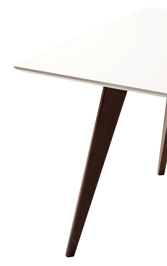 Стол Лунд 860*860 Белый Темный орех - фото 5