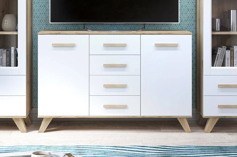 Комодино Вега Скандинавия Белый/Дуб каньон - фото 3