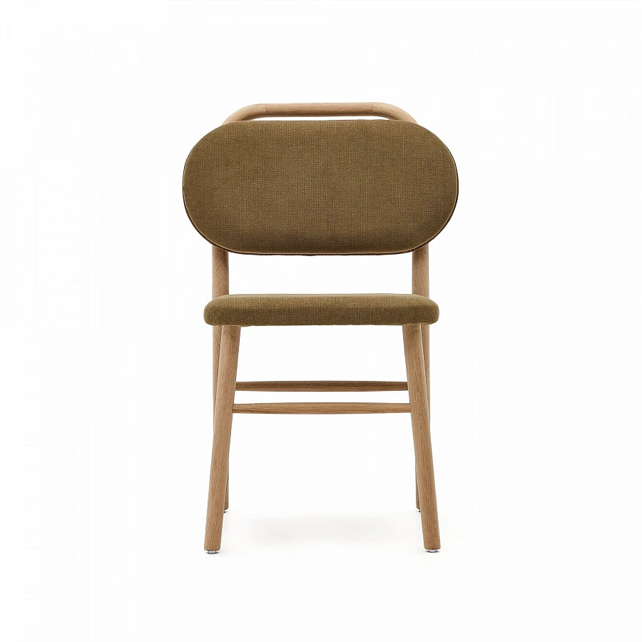 Helda Стул из зеленой синели и массива дуба - фото 6