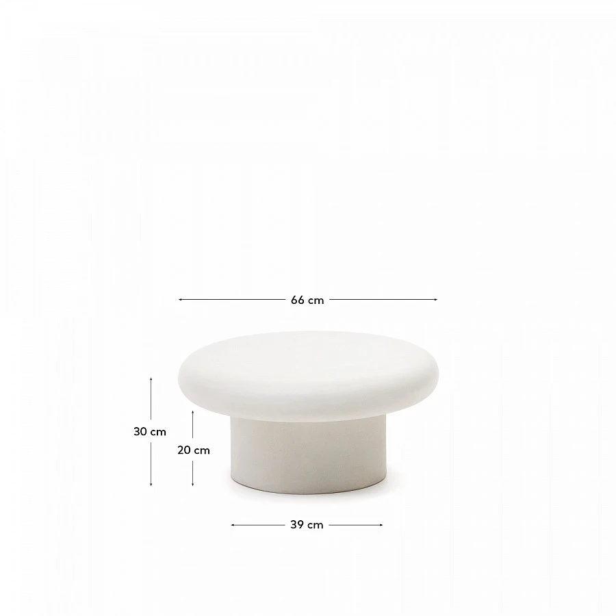 Журнальный столик Addaia из белого цемента Ø66 - фото 4