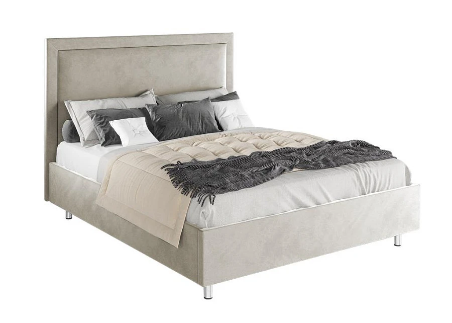 Кровать Юнит  140х200 светло-серого цвета
