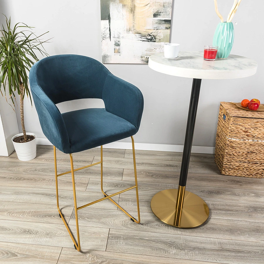 Кресло Бар. Oscar Diag blue/Линк золото - фото 8