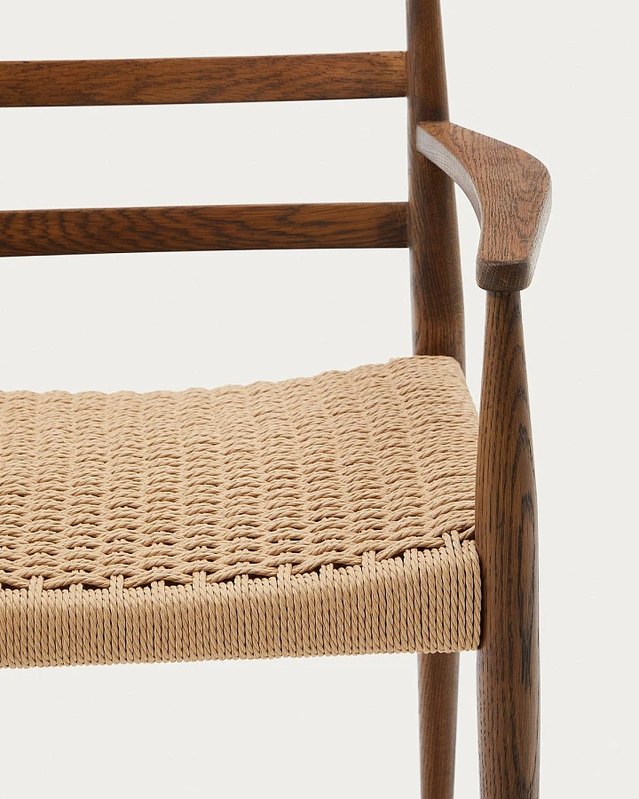 Analy Стул массив дуба под орех/сид.веревка - фото 8