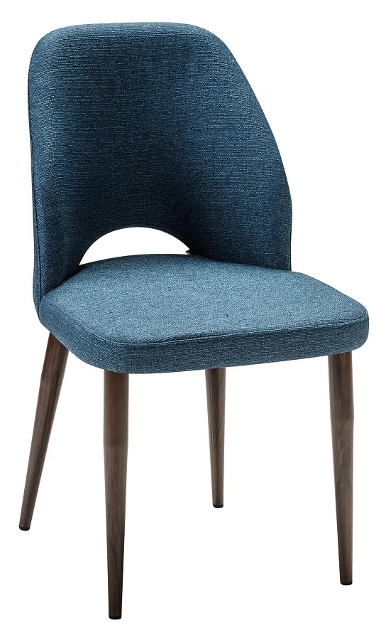 Стул Ledger синий/т. орех
