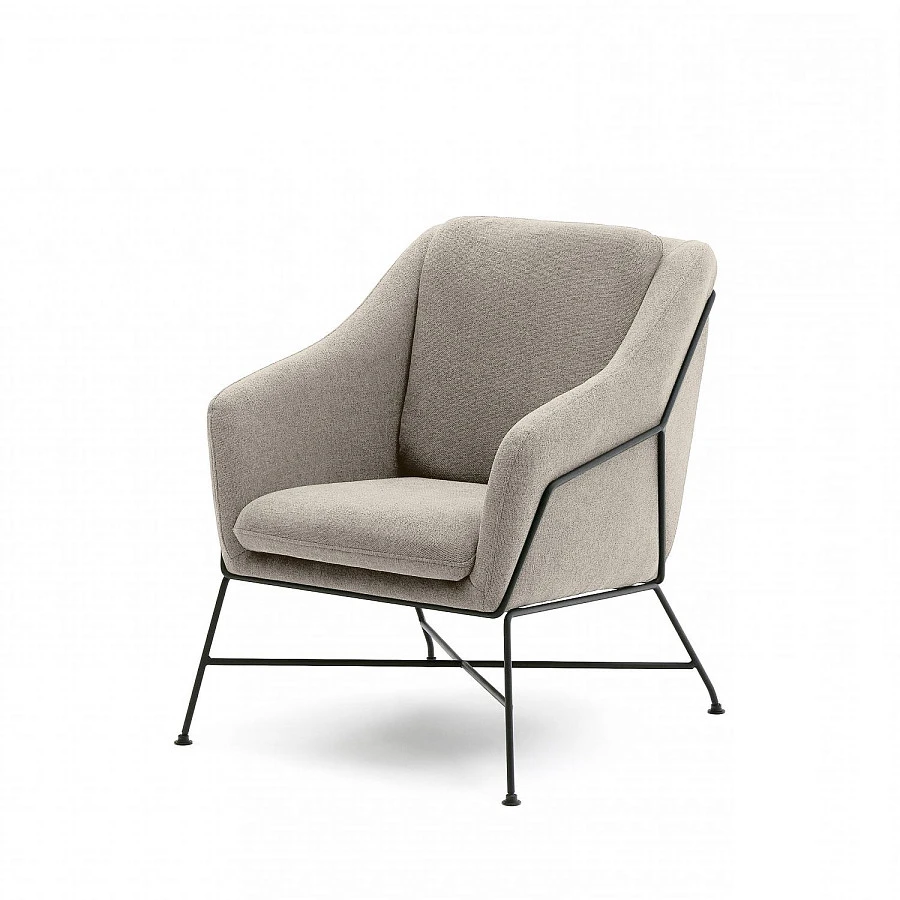 Brida Кресло бежевое на черных стальных ножках - фото 6