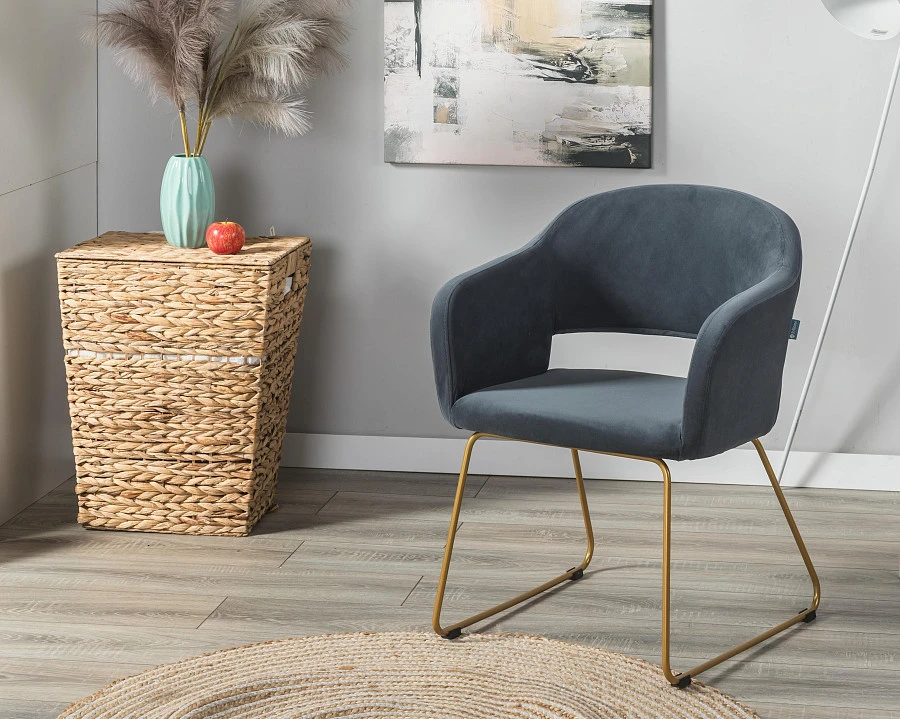 Кресло Oscar Diag grey/Линк золото - фото 13