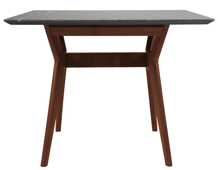 Стол Нарвик 860*860 Мрамор Графит Темный орех - фото 3