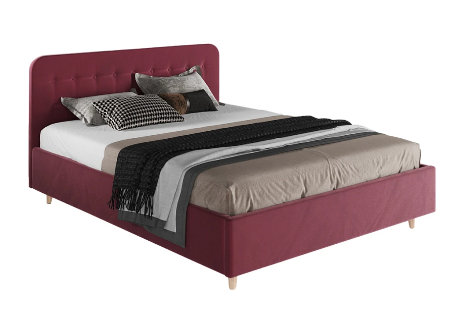 Кровать Лион 160х200 винного цвета