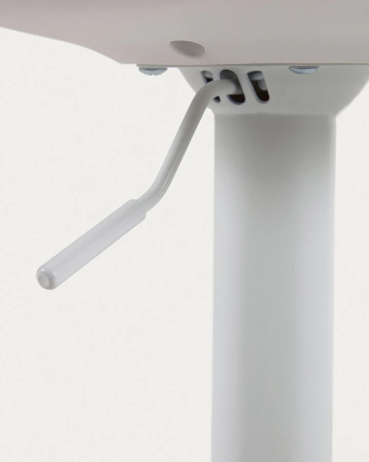 Барный стул Orlando-T из белой синтетической кожи и белой матовой стали 60-82 см - фото 10