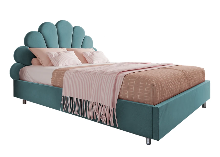 Кровать Ксю  120х200 тёмно-бирюзового цвета