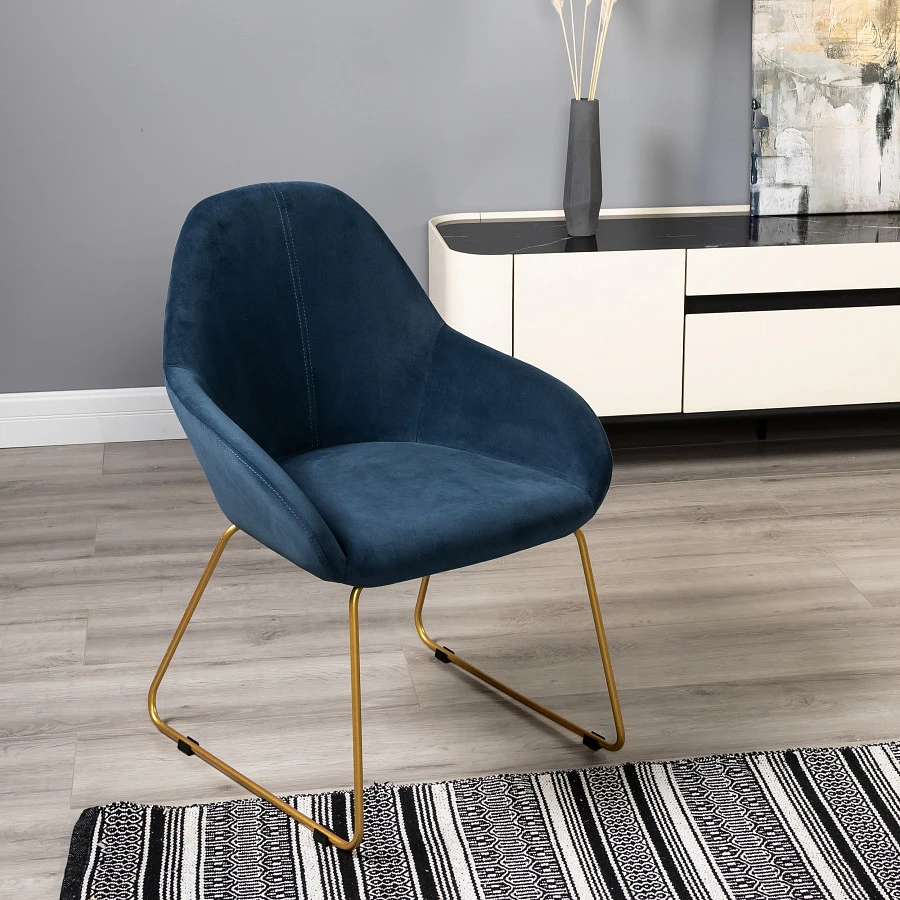 Кресло Kent Diag blue/Линк золото - фото 12