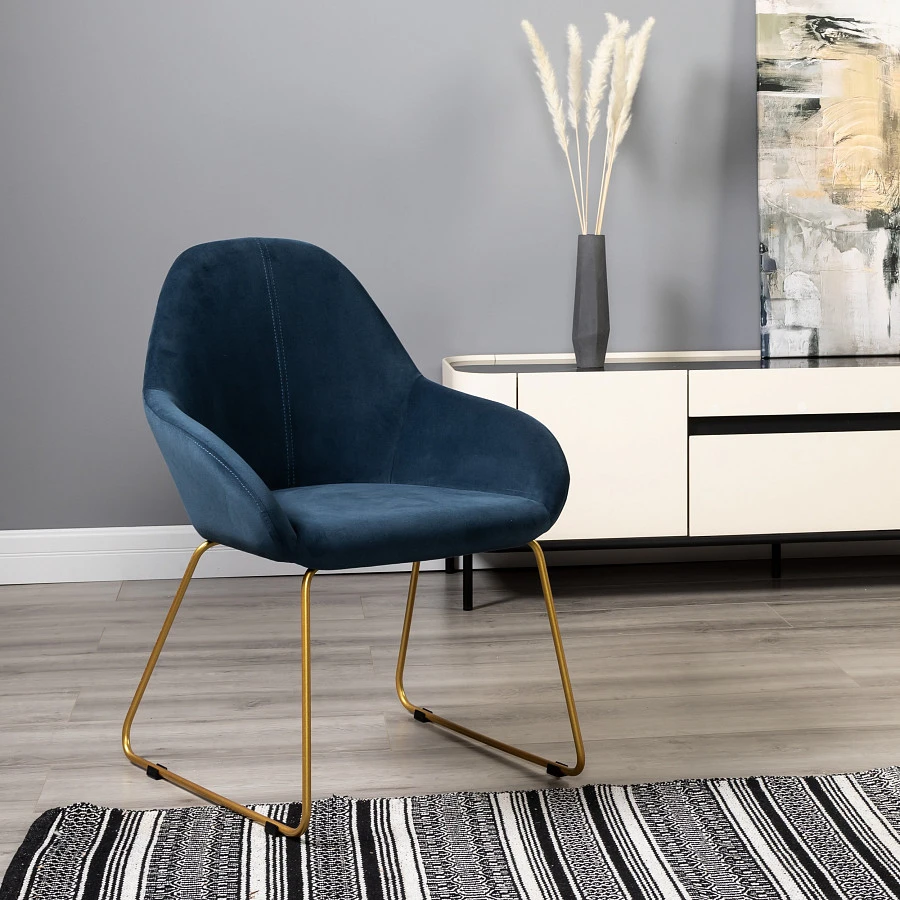 Кресло Kent Diag blue/Линк золото - фото 11