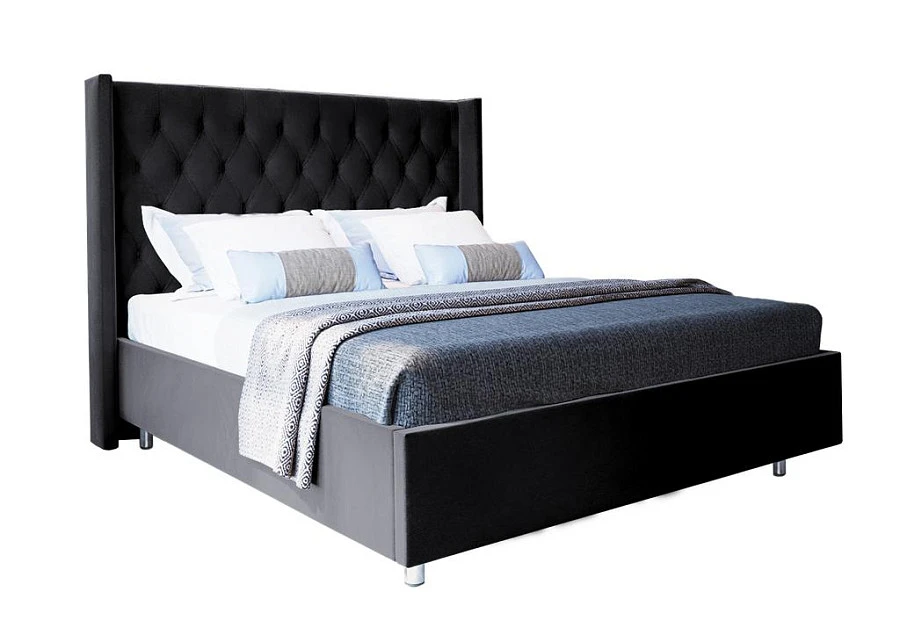 Кровать Графиня 160х200 чёрного цвета