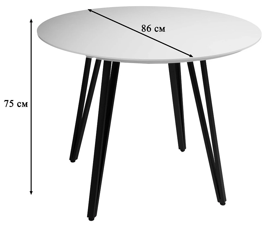 Стол Диего d860 белый со скосом - фото 2