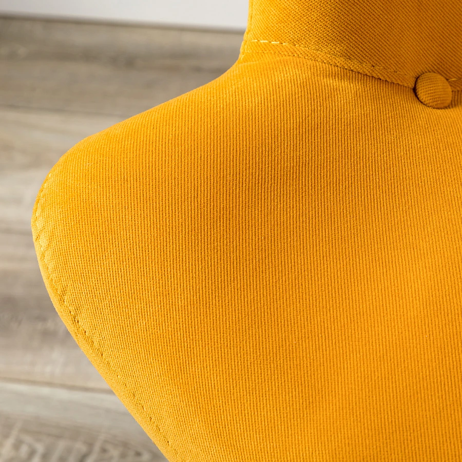 Кресло Хайбэк желтый/нат.бук - фото 17