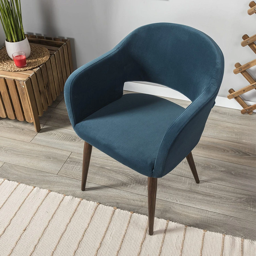 Стул Oscar Diag blue/т.орех - фото 13