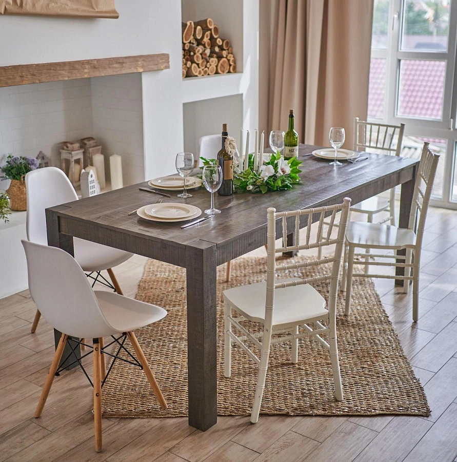 Обеденный стол массив СУНДАР ГРЕЙ 1,5м brs-086gr - фото 2