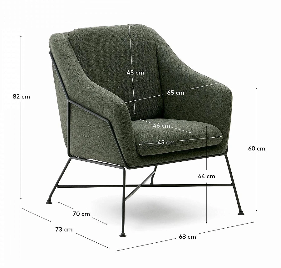 Brida Кресло зеленое на черных стальных ножках - фото 2