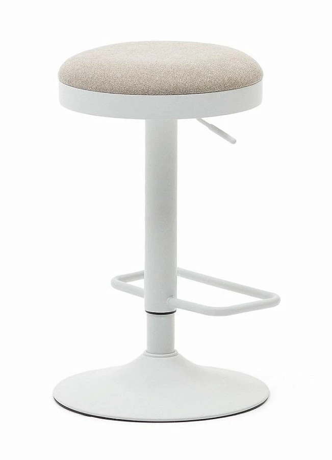 Табурет Zaib из беж.синели и бел.матовой стали - фото 3