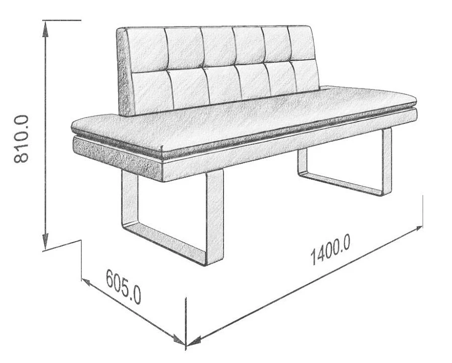 Диван кухон. Magiс 140 silve/grey 1400*605*810 - фото 3