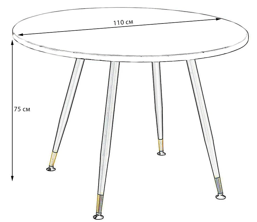 Стол Месси D110 мрамор графит - фото 2