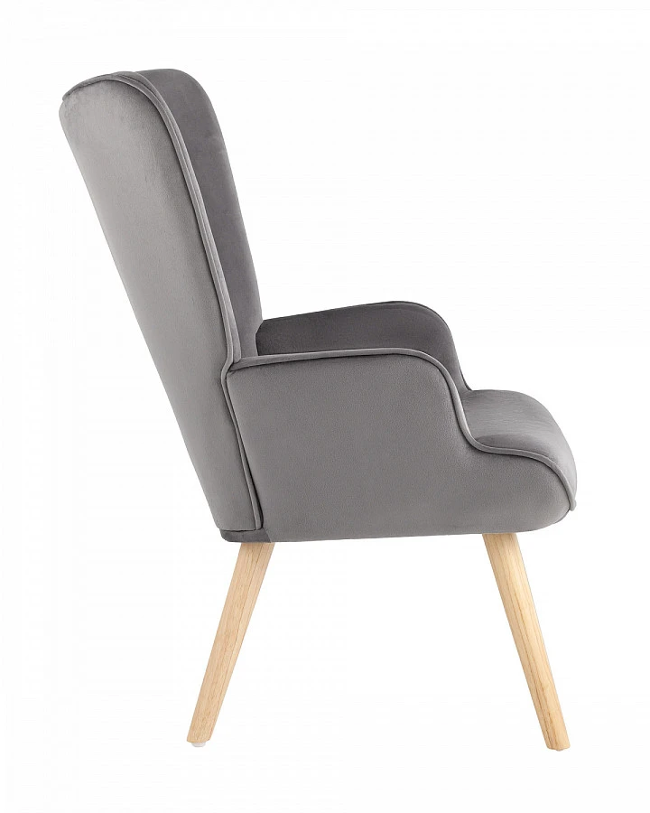 Кресло Хью велюр серый - фото 3