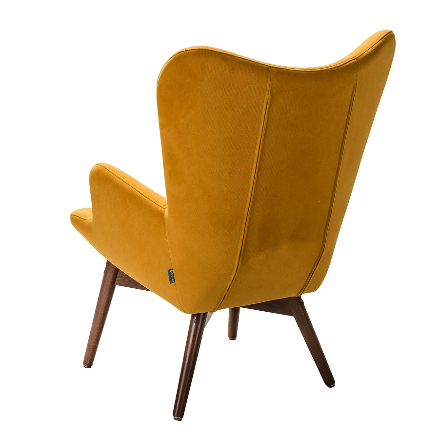 Кресло Хайбэк желтый/т.орех - фото 4