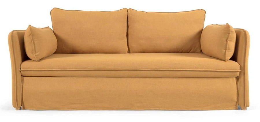 Диван-кровать Tanit горчичный/массива бука 210см - фото 6