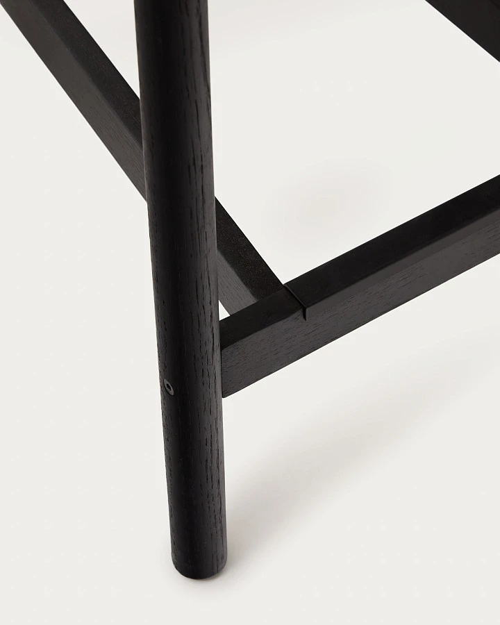 Analy Полубарный стул из массива дуба с черной отделкой и сиденьем из веревки 65 см - фото 9