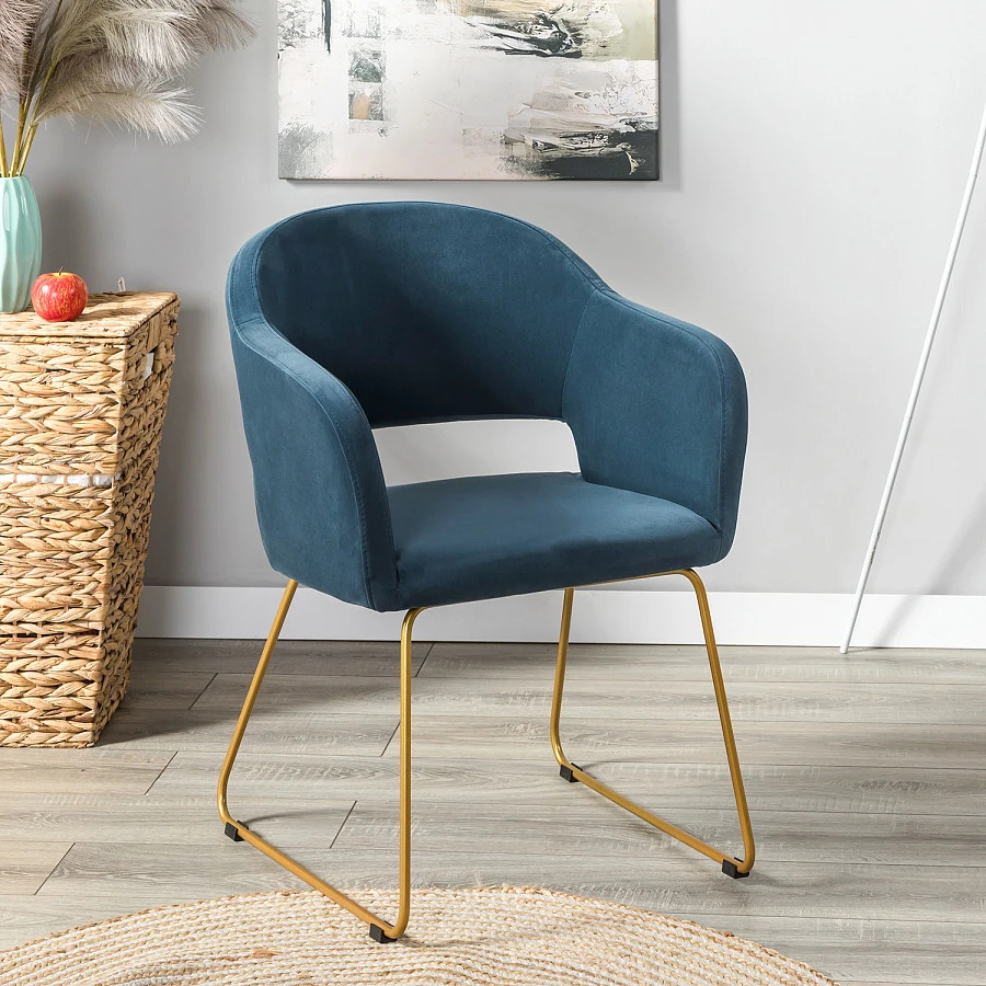 Стул Oscar Diag blue/Линк золото - фото 6