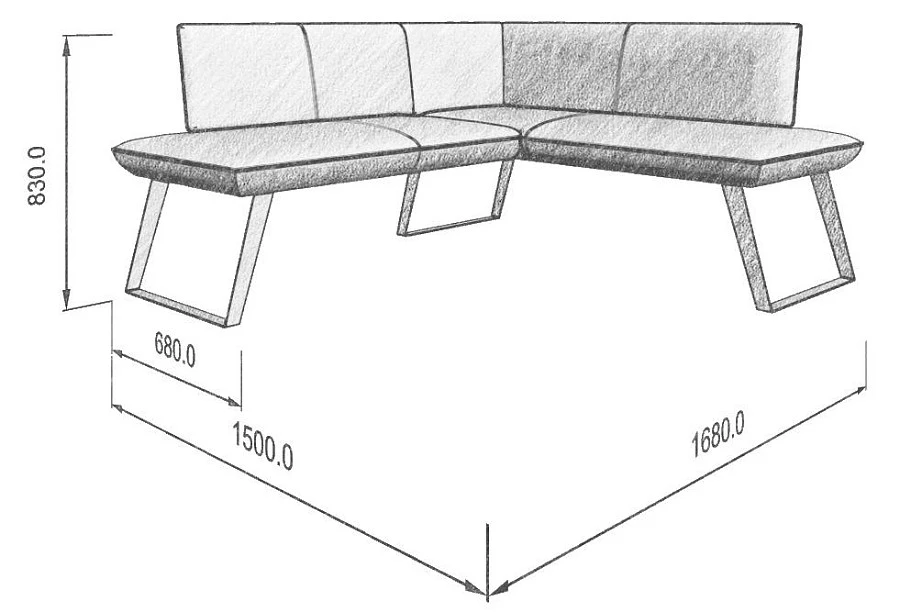 Диван кухон. Cosmo 158-140 R sunny/graphite - фото 3