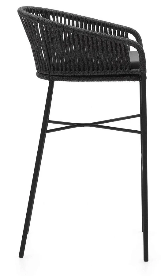 Веревочный барный стул Yanet черного цвета 75 см - фото 3