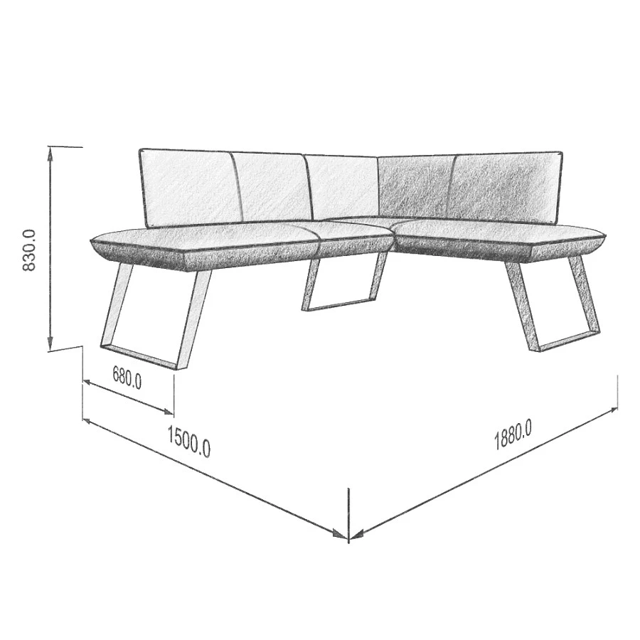 Диван кухон. Cosmo 178-140 R silver/grey - фото 3